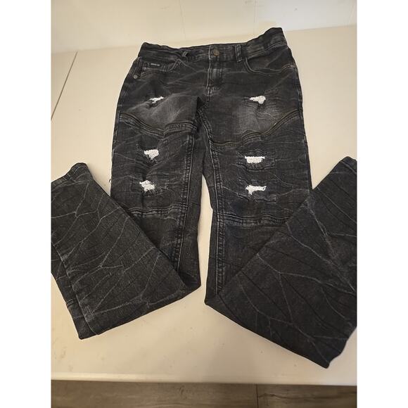 Brooklyns Best Stretch Denim Distressed Sz16 28X29 Ripped Zipper - Picture 2 of 9